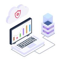 An online business data isometric icon vector