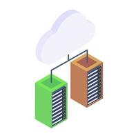 Servers 1network isometric style icon, editable vector