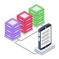 An online business data isometric icon vector