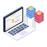 An online business data isometric icon vector