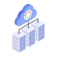 Servers 1network isometric style icon, editable vector