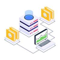 An online business data isometric icon vector