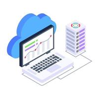 An online business data isometric icon vector