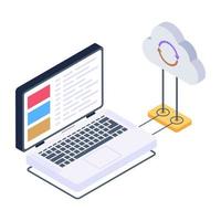 An online business data isometric icon vector