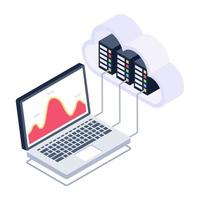 An online business data isometric icon vector
