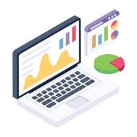 Statistics application isometric style icon vector