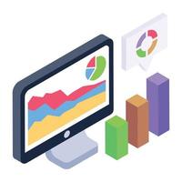 Statistics application isometric style icon vector