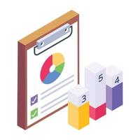 Business document isometric icon, editable vector