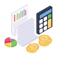 Financial app isometric style icon vector