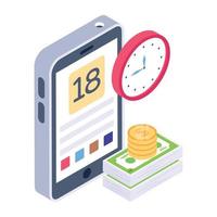 Financial app isometric style icon vector