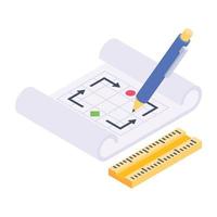 Papers with charts and graphs denoting isometric icon of business documents vector