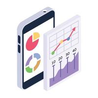 Financial app isometric style icon vector