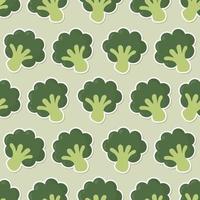 Seamless brocoli cartoon sticker pattern vector