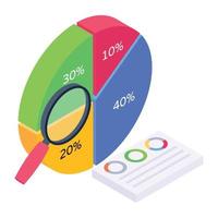 Business analysis in isometric style icon, editable vector