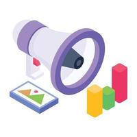 Business promotion isometric style icon vector