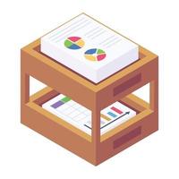 Productivity report isometric icon, business efficiency vector