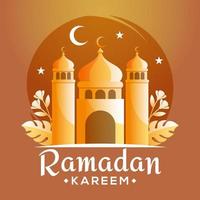 Ramadan Kareem and mosque background vector