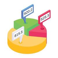 Multi level chart isometric style icon, business chart vector