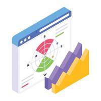 Cloud analytics isometric icon, editable vector