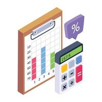 An increase profit chart isometric icon design vector