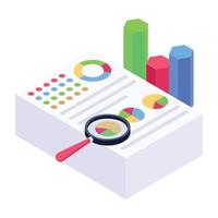 Icon of business documents stack in modern isometric design vector