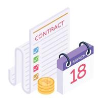 Trendy isometric icon of finance report vector