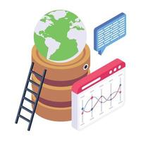 Trendy isometric icon of finance report vector