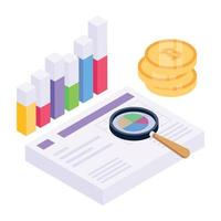 Icon of business documents stack in modern isometric design vector