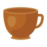 Teacup icon, chocolate tea in editable style vector