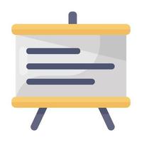 Presentation board icon style, flat vector of trend analysis