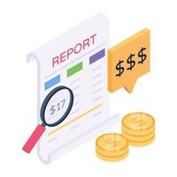 Trendy isometric icon of finance report vector