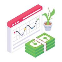 Trendy isometric icon of finance report vector