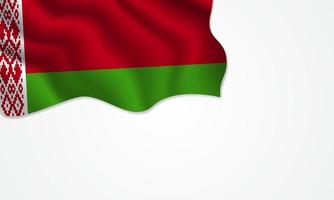 Belarus flag waving illustration with copy space on isolated background vector