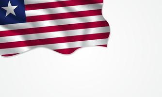 Liberia flag waving illustration with copy space on isolated background vector