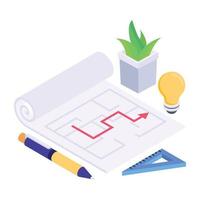 An icon of business documentation in isometric design vector