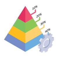 Triangle shaped graph depicting pyramid graph vector