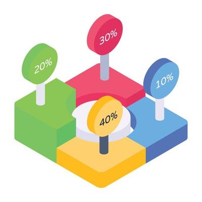 A timeline infographic icon in isometric design