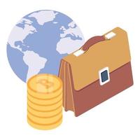 A finance  wallet icon in isometric style, vector