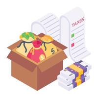 An icon of business documentation in isometric design vector