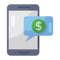 A flat icon of financial communication, business chat vector