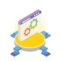 An icon of website settings in modern isometric design vector