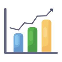 Bar chart icon style, flat vector