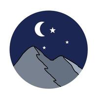 night mountain view vector