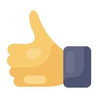 Thumbs up icon style, hand gesture vector