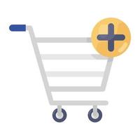 Add to cart vector in modern flat style