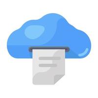 Editable flat icon of cloud file vector