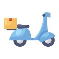 Delivery scooter, icon of food delivery conveyance vector