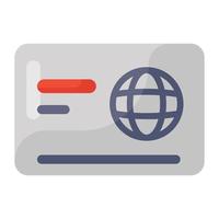 Bank card icon style, editable vector