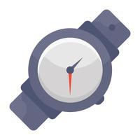 Portable timepiece device, flat design of wrist watch icon vector