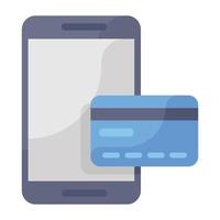 Bank card with mobile phone denoting concept of mobile payment vector